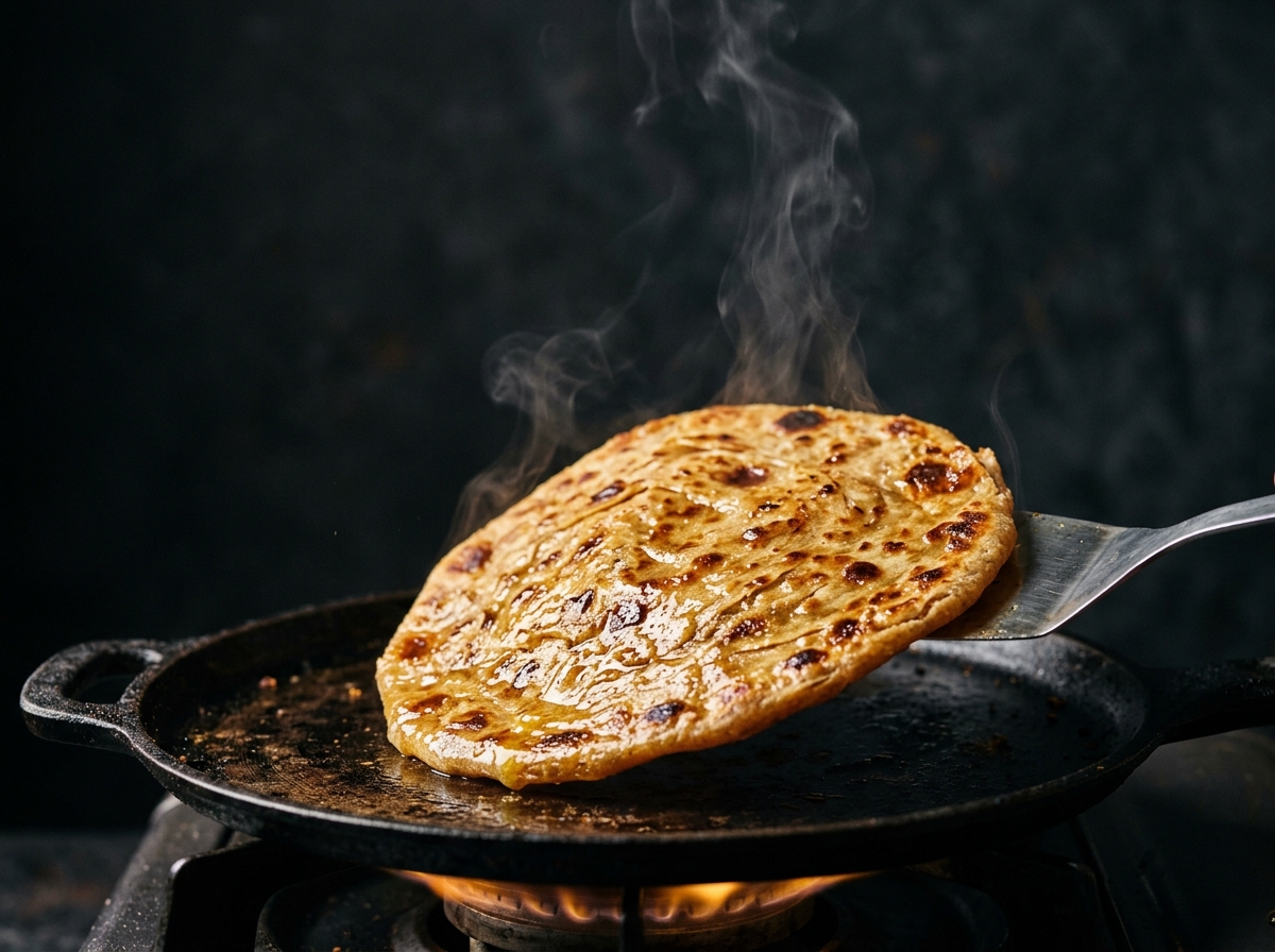 Kasuri Methi Paratha hot off the tawa